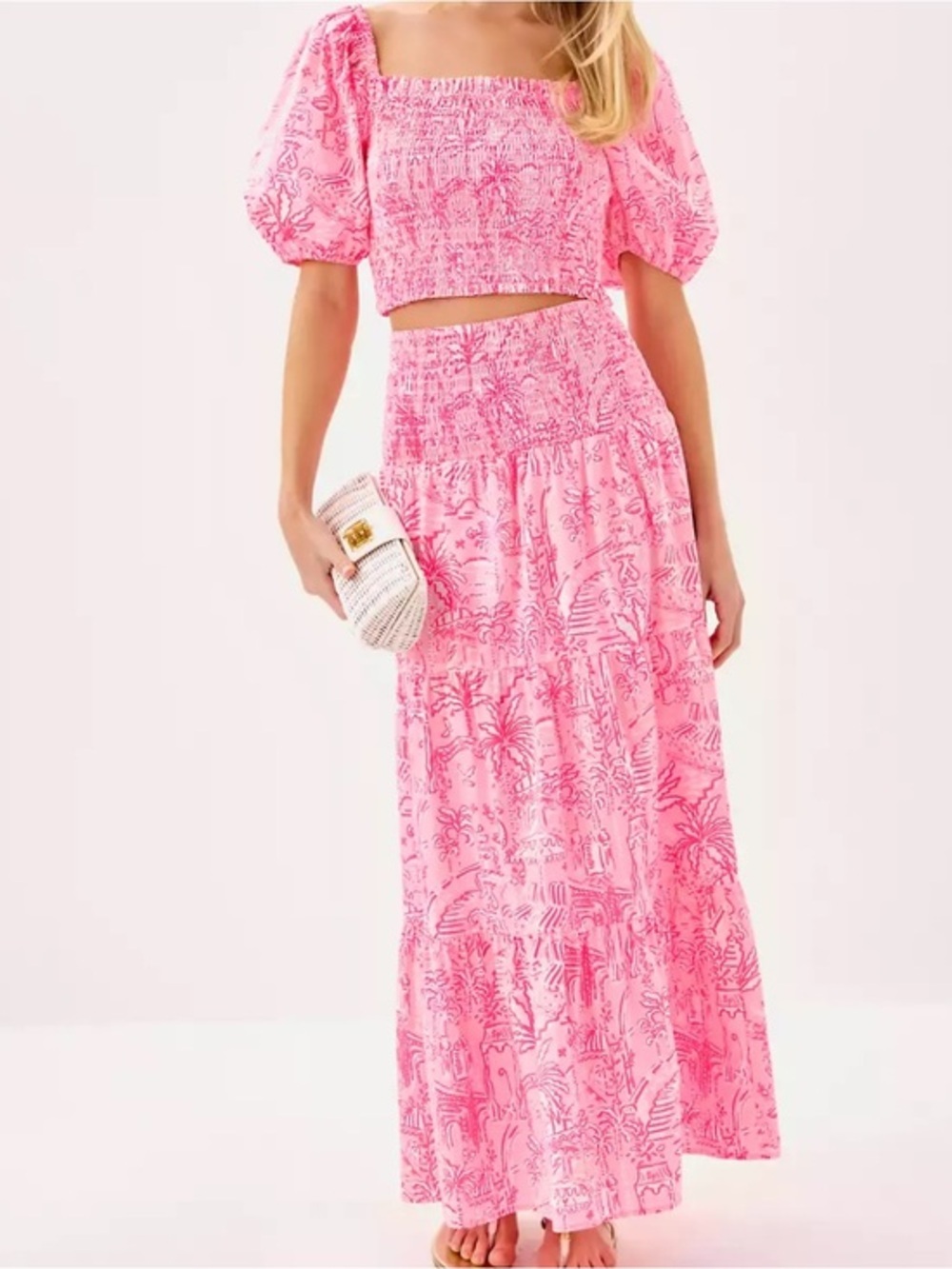 NWT Lilly Pulitzer Aston Maxi Set in Conch Shell Pink Pennys Playgroud Size Larg